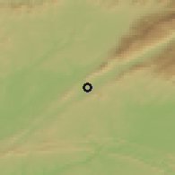 Shaded relief of the 53 km around Plasencia, drawn from the GMTED2010 grid