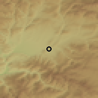 Shaded relief of the 52 km around Ponferrada, drawn from the GMTED2010 grid