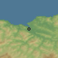 Shaded relief of the 52 km around Portugalete, drawn from the GMTED2010 grid
