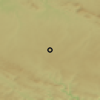 Shaded relief of the 54 km around Pozoblanco, drawn from the GMTED2010 grid