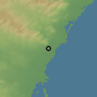 Shaded relief of the 53 km around Puçol, drawn from the GMTED2010 grid