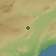 Shaded relief of the 54 km around Puerto Lumbreras, drawn from the GMTED2010 grid
