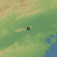 Shaded relief of the 54 km around Redován, drawn from the GMTED2010 grid