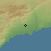Shaded relief of the 53 km around Reus, drawn from the GMTED2010 grid