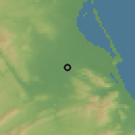 Shaded relief of the 54 km around Alzira, drawn from the GMTED2010 grid