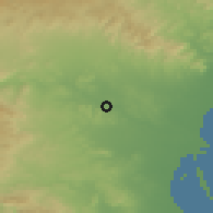 Shaded relief of the 53 km around Riba-roja de Túria, drawn from the GMTED2010 grid