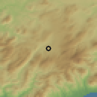Shaded relief of the 54 km around Ronda, drawn from the GMTED2010 grid