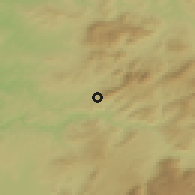 Shaded relief of the 54 km around Rute, drawn from the GMTED2010 grid