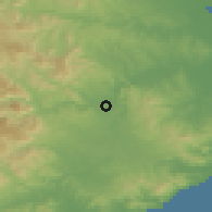 Shaded relief of the 53 km around Salt, drawn from the GMTED2010 grid