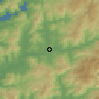 Shaded relief of the 53 km around Salvaterra de Miño, drawn from the GMTED2010 grid