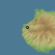 Shaded relief of the 57 km around San Nicolás de Tolentino, drawn from the GMTED2010 grid