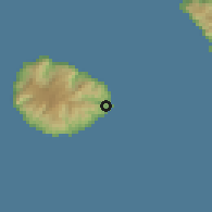 Shaded relief of the 57 km around San Sebastián de la Gomera, drawn from the GMTED2010 grid