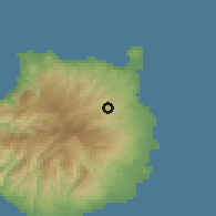 Shaded relief of the 57 km around Santa Brígida, drawn from the GMTED2010 grid