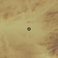 Shaded relief of the 54 km around Santa Fé, drawn from the GMTED2010 grid