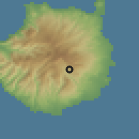 Shaded relief of the 57 km around Santa Lucía, drawn from the GMTED2010 grid