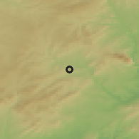 Shaded relief of the 53 km around Santa Margarida de Montbui, drawn from the GMTED2010 grid