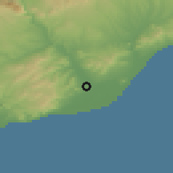 Shaded relief of the 53 km around Sant Boi de Llobregat, drawn from the GMTED2010 grid