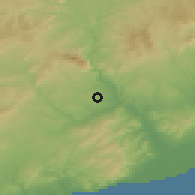 Shaded relief of the 53 km around Sant Esteve Sesrovires, drawn from the GMTED2010 grid