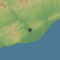 Shaded relief of the 53 km around Sant Feliu de Llobregat, drawn from the GMTED2010 grid