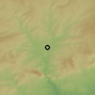 Shaded relief of the 53 km around Sant Fruitós de Bages, drawn from the GMTED2010 grid