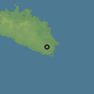 Shaded relief of the 53 km around Sant Lluís, drawn from the GMTED2010 grid
