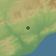 Shaded relief of the 53 km around Sant Quirze del Vallès, drawn from the GMTED2010 grid