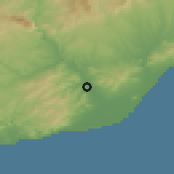 Shaded relief of the 53 km around Sant Vicenç dels Horts, drawn from the GMTED2010 grid