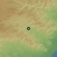 Shaded relief of the 53 km around Segorbe, drawn from the GMTED2010 grid