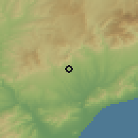 Shaded relief of the 53 km around Sentmenat, drawn from the GMTED2010 grid