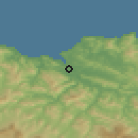 Shaded relief of the 52 km around Sestao, drawn from the GMTED2010 grid
