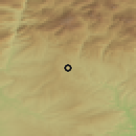 Shaded relief of the 53 km around Solsona, drawn from the GMTED2010 grid