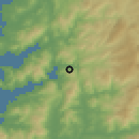 Shaded relief of the 52 km around Soutomaior, drawn from the GMTED2010 grid