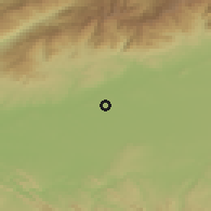 Shaded relief of the 53 km around Talayuela, drawn from the GMTED2010 grid