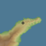 Shaded relief of the 57 km around Tegueste, drawn from the GMTED2010 grid
