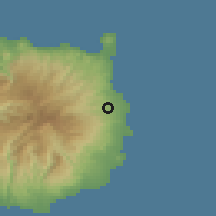 Shaded relief of the 57 km around Telde, drawn from the GMTED2010 grid