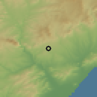 Shaded relief of the 53 km around Terrassa, drawn from the GMTED2010 grid