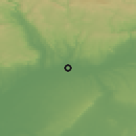 Shaded relief of the 54 km around Tocina, drawn from the GMTED2010 grid