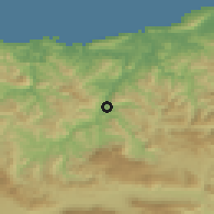 Shaded relief of the 52 km around Tolosa, drawn from the GMTED2010 grid