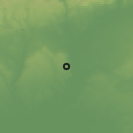 Shaded relief of the 54 km around Tomares, drawn from the GMTED2010 grid