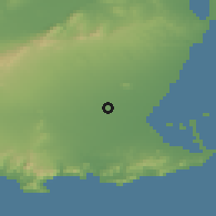 Shaded relief of the 54 km around Torre-Pacheco, drawn from the GMTED2010 grid