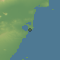 Shaded relief of the 54 km around Torrevieja, drawn from the GMTED2010 grid