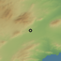 Shaded relief of the 54 km around Totana, drawn from the GMTED2010 grid