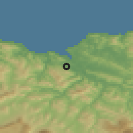 Shaded relief of the 52 km around Trapagaran, drawn from the GMTED2010 grid