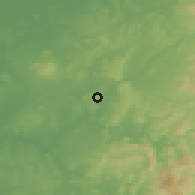 Shaded relief of the 54 km around Arcos de la Frontera, drawn from the GMTED2010 grid