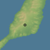 Shaded relief of the 57 km around Tuineje, drawn from the GMTED2010 grid