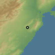 Shaded relief of the 53 km around Ulldecona, drawn from the GMTED2010 grid