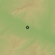 Shaded relief of the 53 km around Utebo, drawn from the GMTED2010 grid