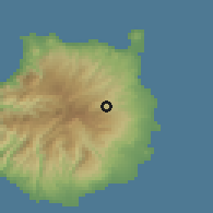 Shaded relief of the 57 km around Valsequillo de Gran Canaria, drawn from the GMTED2010 grid
