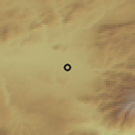 Shaded relief of the 54 km around Vegas del Genil, drawn from the GMTED2010 grid