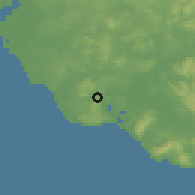 Shaded relief of the 55 km around Vejer de la Frontera, drawn from the GMTED2010 grid